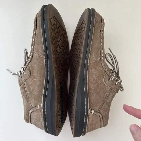 Birkenstock Womens Pasadena Lace Up Shoes Sz EU 38 US 7-7.5 Tan Suede Moccasins - Picture 6 of 12